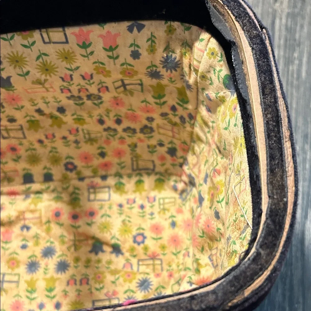 Handcrafted  Caro Nan Village Scene Basket repurposed